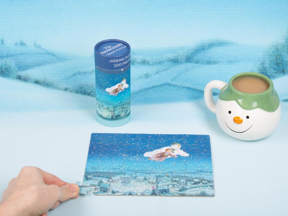 Snowman Mug and Puzzle Contents